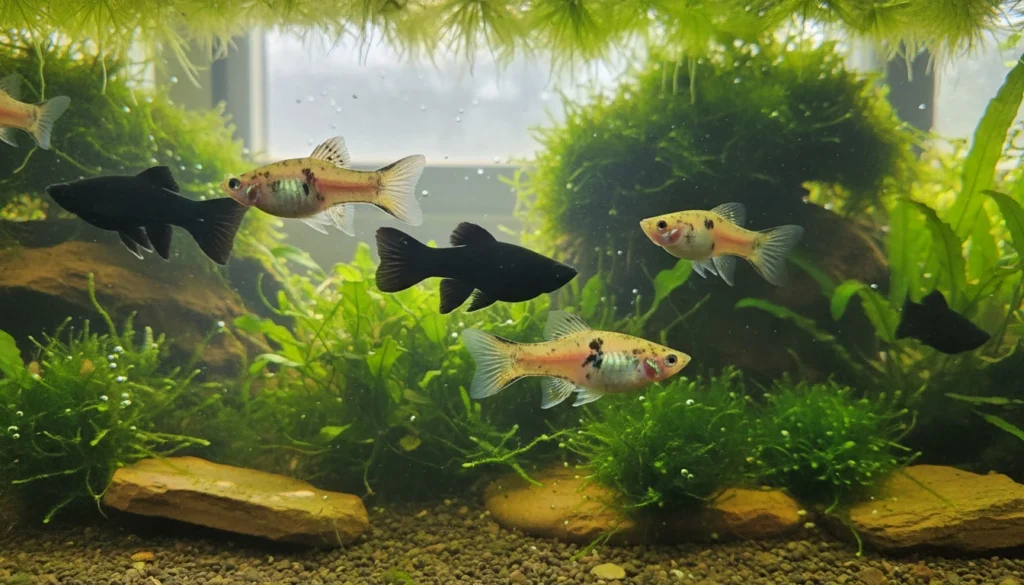 Breeding molly fish in home aquarium