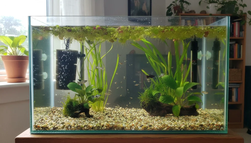 Molly fish breeding tank setup
